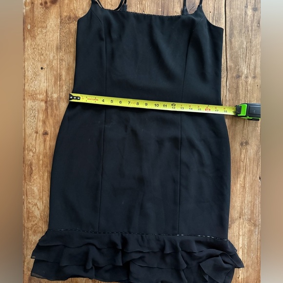 Vintage Anne Stanley Saks 5th Ave Black Beaded Ruffled Cocktail Dress EUC Sz 12 - Picture 14 of 16